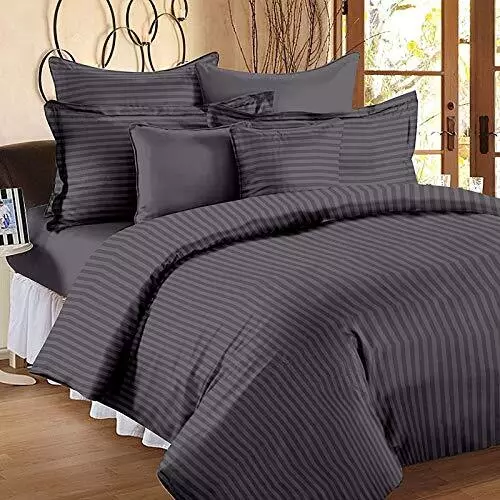 King Size Tira Cobertor Cama Con 2 Fundas de Almohada, Gris Color, Tamaño -