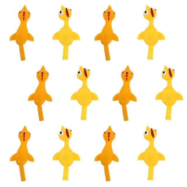 16 piezas juguete de pavo de expulsión juguete pequeño de goma pollo juguete pequeño niño
