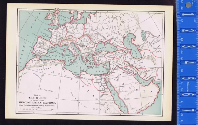 World As Known to the Mesopotamian Nations by von Steinwehr  - 1885 Map Print