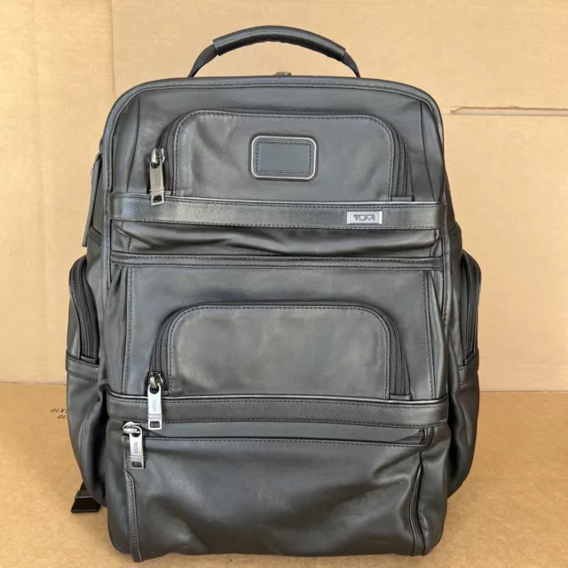 Tumi Alpha 3 leather backpack Laptop Bag 9603580 Black