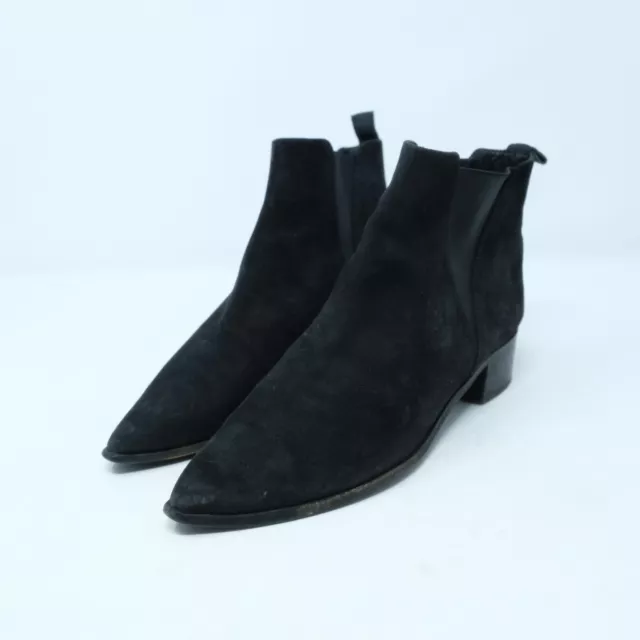 Acne Studios Black Suede Leather Ankle Boots Size UK 6 EU 39 Shoes Slip On