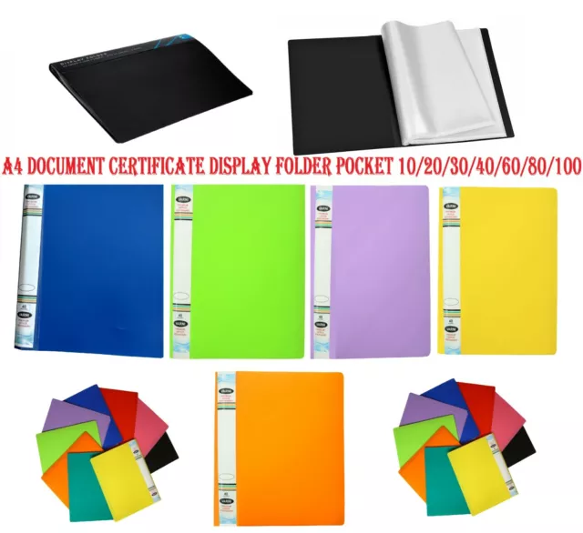 A4 Display Book 20/30/40/60/100 Pockets Presentation Folder File Portfolio Books