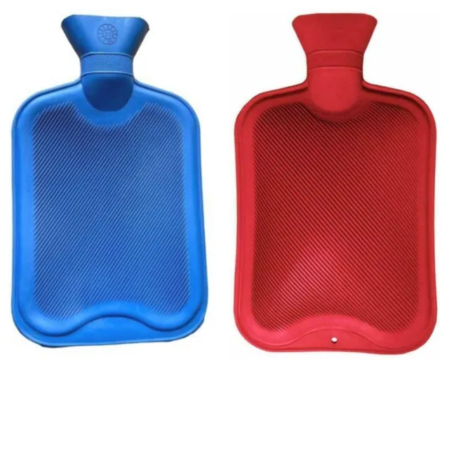 1 Litre, 500ml Hot Water Bottle Natural Rubber Winter Warmer Small Large