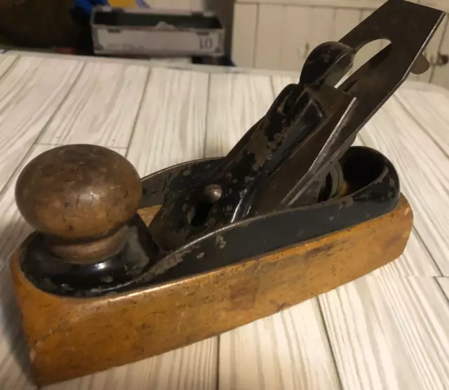 Very Rare!! ANTIQUE 1880 Upson Nut Co. No. 24 Wood Transitional Hand Plane Tool