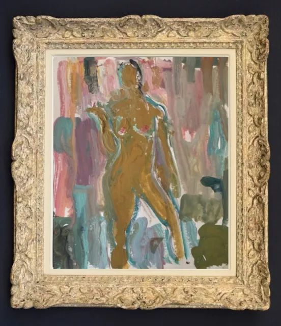 Raya Safir (1909-2004) Belle Scene De Nu Fauviste Dans L'atelier  1950 (37)