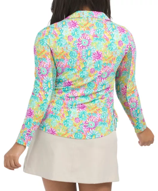 IBKUL WOMEN'S LONG Sleeve Golf Shirt Mock Zip Pullover UPF 50+ Size ...