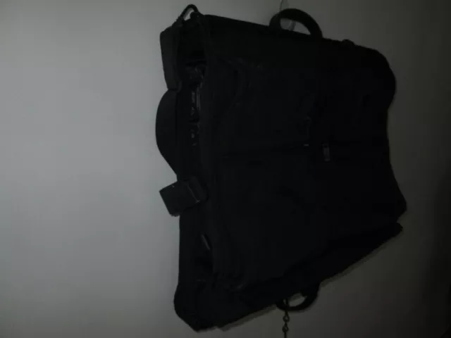TUMI  Alpha Black Ballistic Nylon Leather  Bi-Fold Garment Bag + Crossbody Strap 3