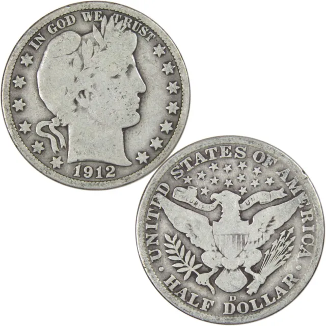 Barber Type Silver Coin 3-piece Set Dime Quarter Half Dollar Very Good 3