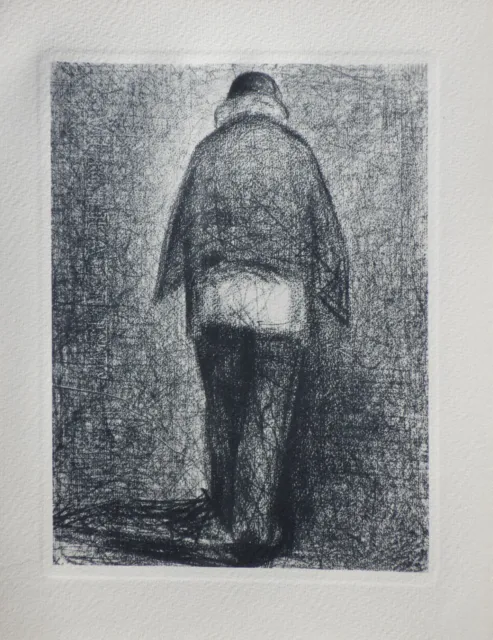 Georges SEURAT : L'homme au Plaid, GRAVURE, 1948 + certificat 2