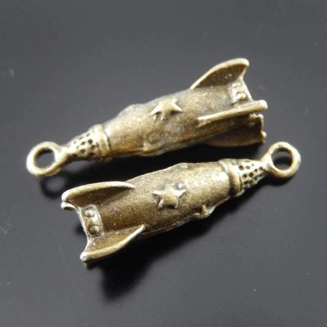 20 Stück Antike Bronze Ton Legierung Rakete Form Kunst Charme Anhänger Schmuck