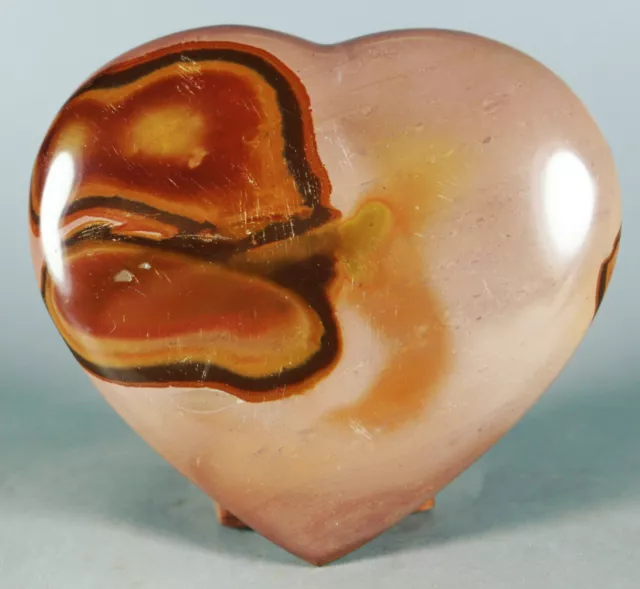 NATURAL POLISHED POLYCHROME JASPER HEART From Madagascar