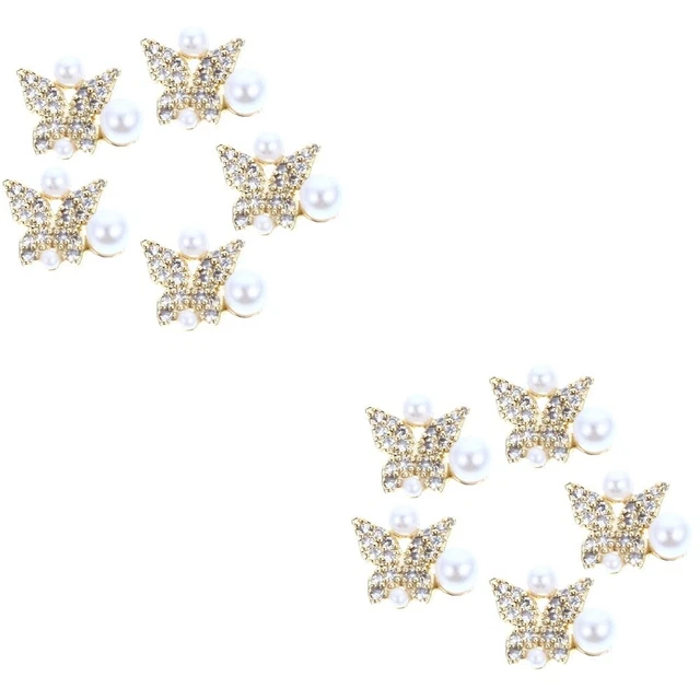 2x Maniküre-Charme Aufkleber Schöne Nail art Zubehör Strass