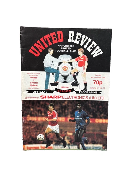 FOOTBALL PROGRAMME MANCHESTER United v Crystal Palace 1989/1990 £1.97 PicClick