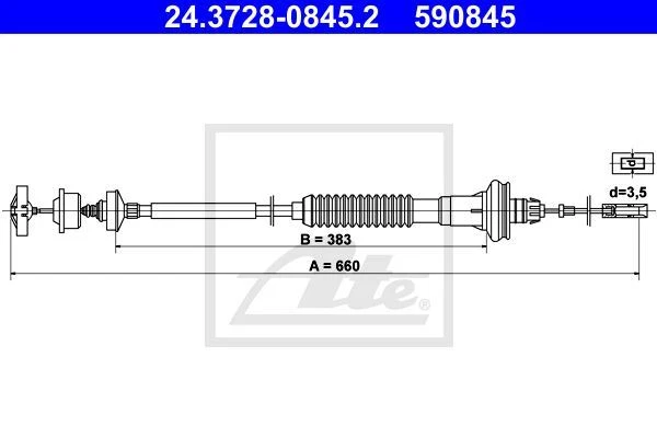 Câble D'Embrayage SACHS - Réf 3074 600 285 - Compatible Peugeot 206/206+/SW (1998-2013)