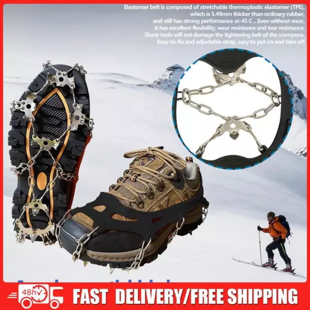 19 Teeth Spikes Cleats, Anti Brief Walk Traction Ice Cleats for Fishing Walking