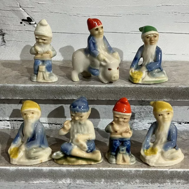 7 Wade Whimsies pixies, leprechaun, cobbler, tailor, pig rider Job Lot.