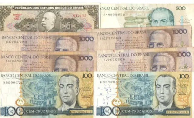 Lot de cinq faux billets de banque chinois asiatique de 1000