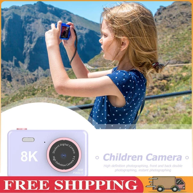80MP 2.4 inch HD Screen Kids Digital Video Photo Camera with 32GB Card (Purple)