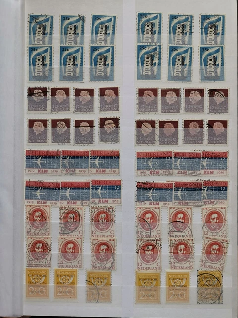 (K28-1) Timbres Pays-Bas un lot ensemble Neuf  et Oblitéré 8 pages