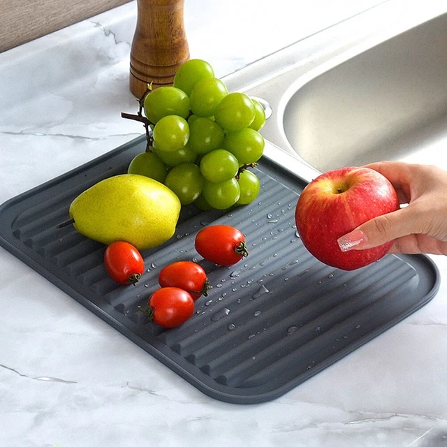 Tappetino di asciugatura piatti in silicone pulizia rapida tappetino di scarico