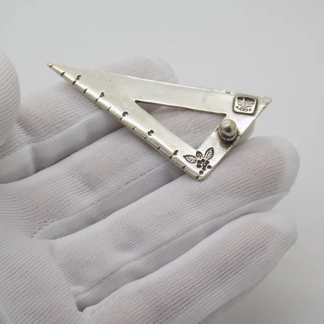 Vintage Italian Handmade Genuine Silver Dollhouse Ruler Miniature Figurine
