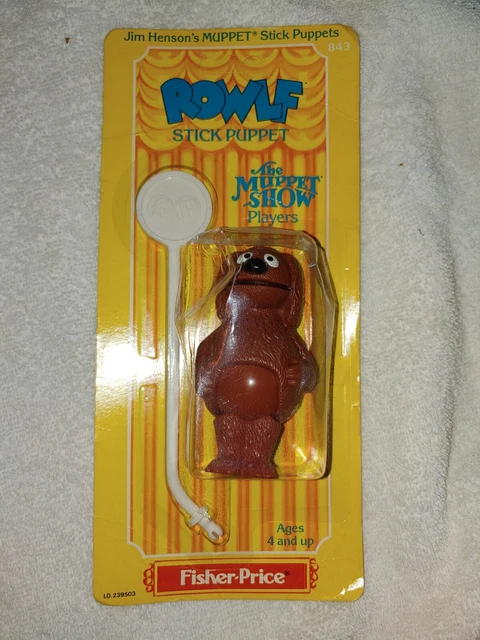 Fisher Price 1979 The Muppet Show Players "Rowlf" Stick Puppet - New On Card
