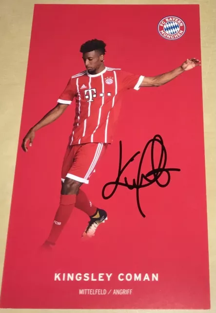 Kingsley Coman Original signierte Autogrammkarte Bayern München Autogramm #2