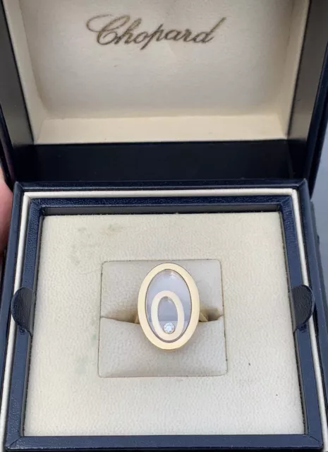 18ct Gold CHOPARD Happy Spirit Bouncing Diamond Ring, 18k 750 (17g)