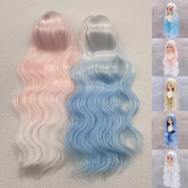 Long Curly Hair with Bangs Dolls Wigs Finished for 1/3 1/4 1/6 BJD Doll DIY Toy