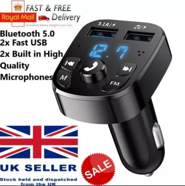 Car Bluetooth Adapter Fm wireless Trasnsmitter Adapter Bluetooth 5.0 2024 MODEL!