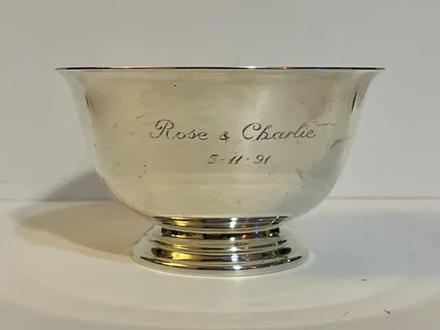 Tiffany & Co Sterling 925 Silver Vintage Footed Bowl #23614 Engraved