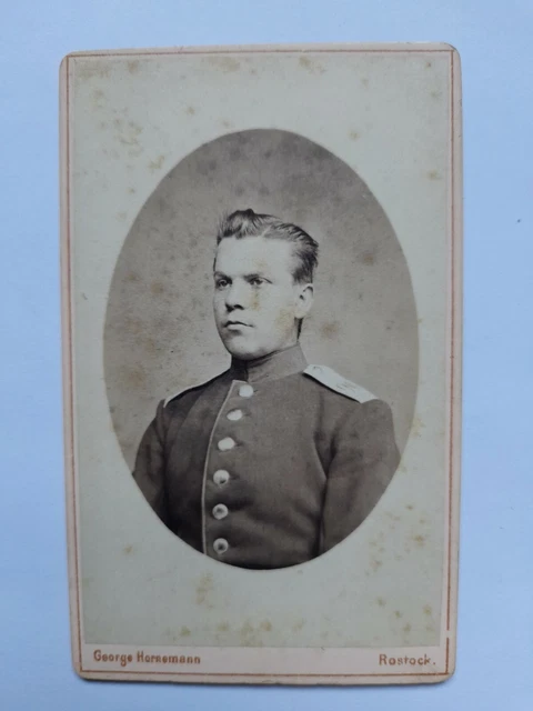 CDV Rostock Portrait Soldat Offizier Atelier Hornemann