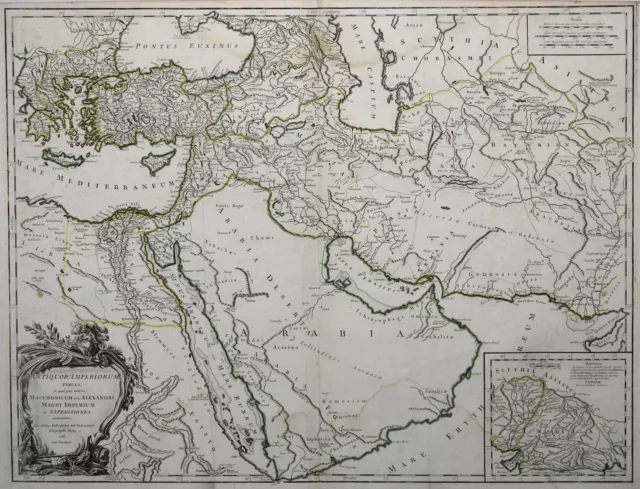 Vorderasien Original Kupferstich Landkarte Robert de Vaugondy 1753