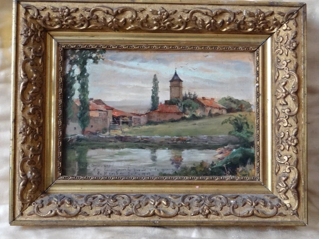 Ancienne huile sur panneau bois tableau signee g roy petit