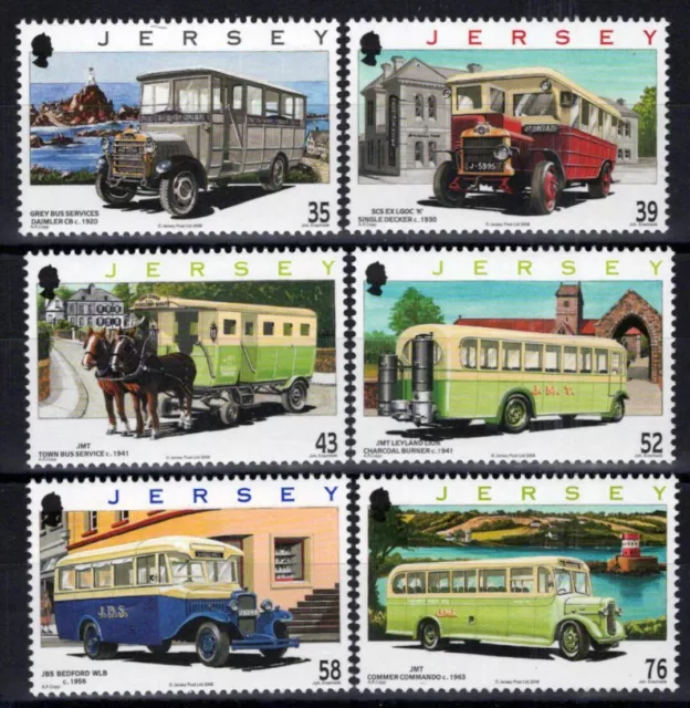 ZAYIX Jersey 1311-1316 MNH Transportation Buses 101623S60M