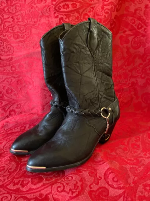 Code West Sage Abilene Sz 7 womens harness cowboy boots black