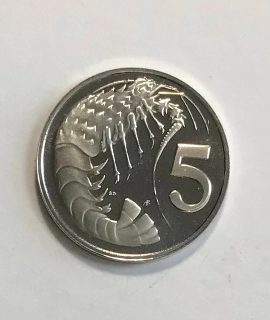 Cayman Islands 5 Cents 1979 - Pink-spotted Shrimp - 4247 Minted - Proof