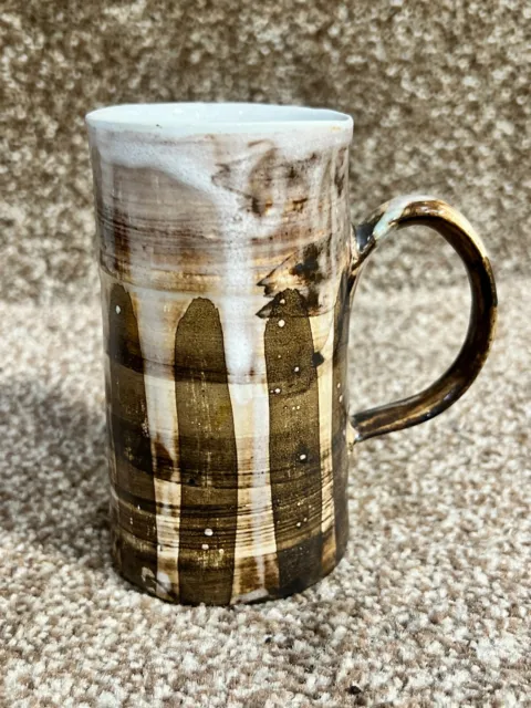 Vintage Studio Pottery Mug Drip Glaze D T Sharp Rye Cup