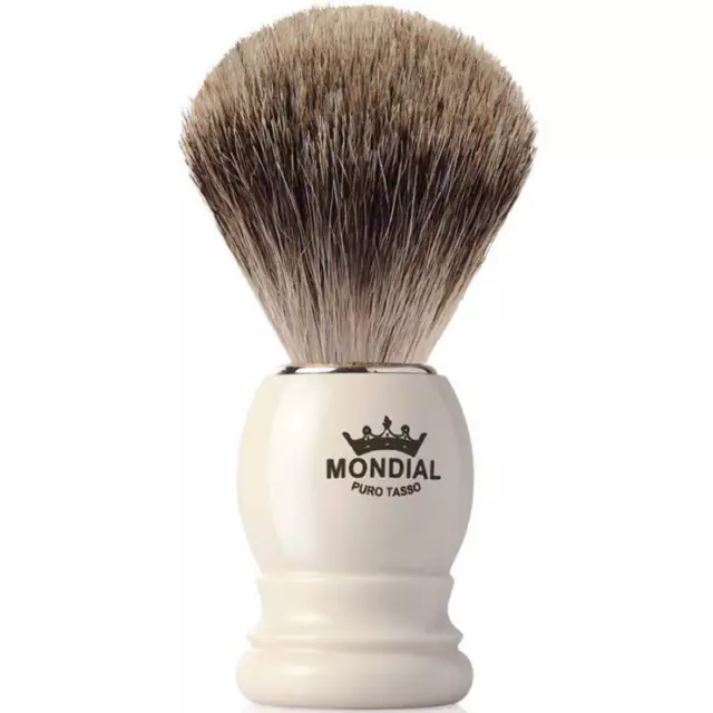 Mondial 1908 Best Badger Shave Brush Faux Ivory