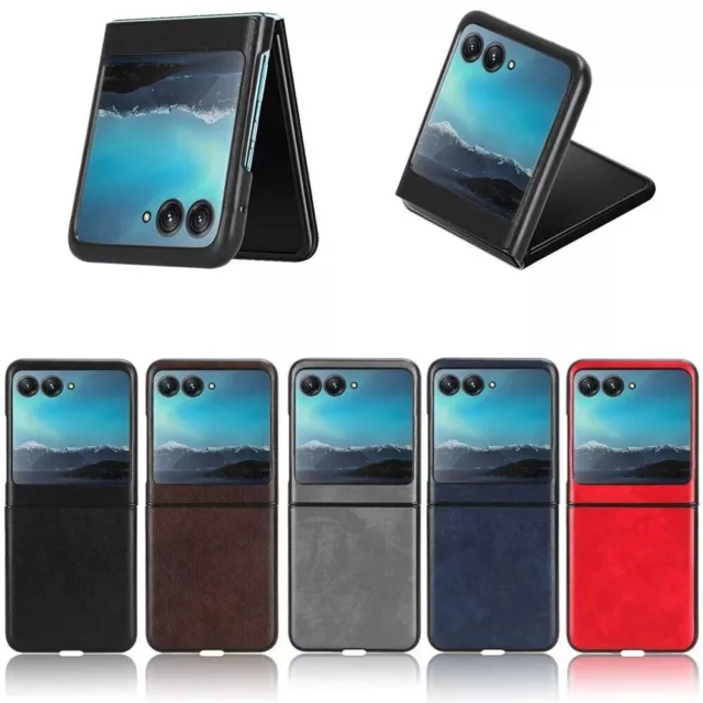 For Motorola Moto Razr 40 Ultra Retro Slim Leather Fabric Hard Bumper Case Cover