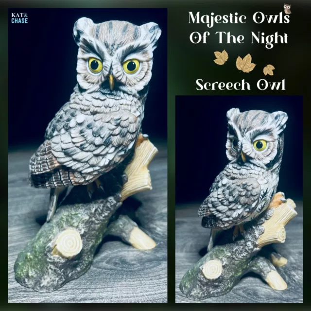 Majestic Owls Of The Night Screech Owl 1986 Figurine Hamilton Collection Maruri 2