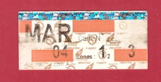 Europa - Ticket de train / métro / bus SNCF/RATP Coupon Jaune