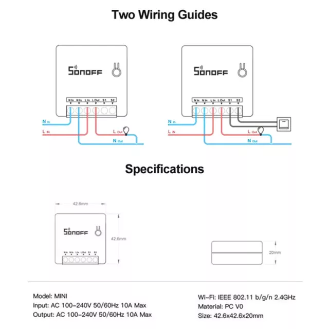 SONOFF MINI DIY WiFi Smart Switch Interrupteur bidirection