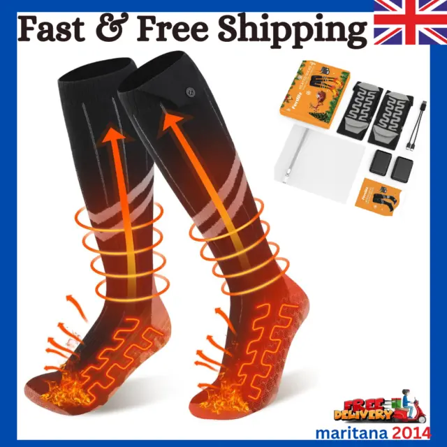 Ferdiiz Heated Socks for Men Women,Rechargeable 6000mAh Electric Socks with 4