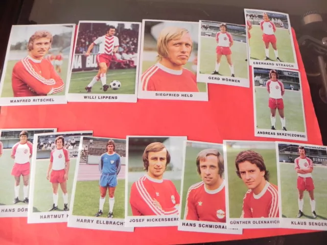 13 SAMMELBILDER UNGEKLEBT Bergmann Album Fußball-Bundesliga 1975/76 KONVOLUT
