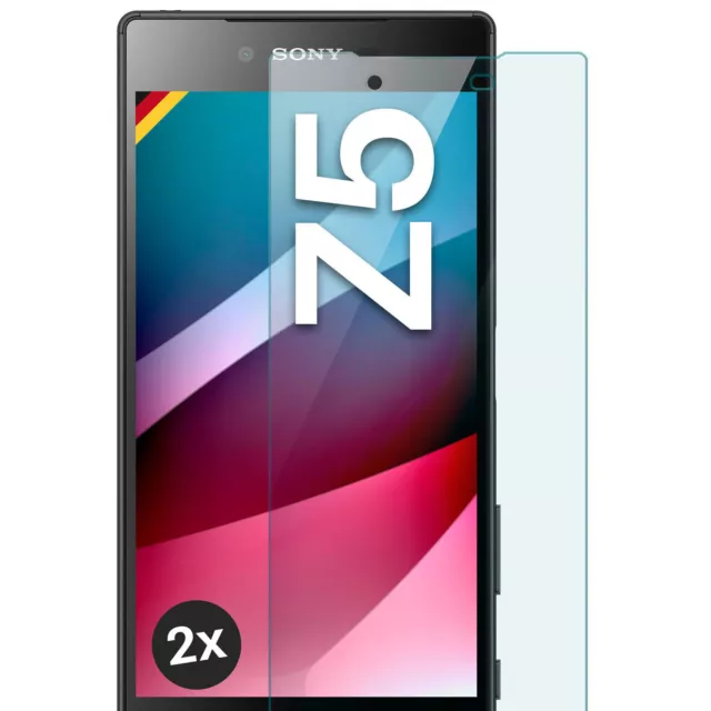 2x Echt Glas für Sony Xperia Z5 Panzerfolie HD Hartglas Premium Displayschutz