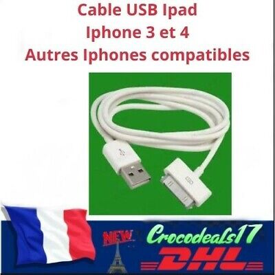 1m iPhone USB transfert de données sync cordon câble, 3G, 3GS, iPod, iPad2
