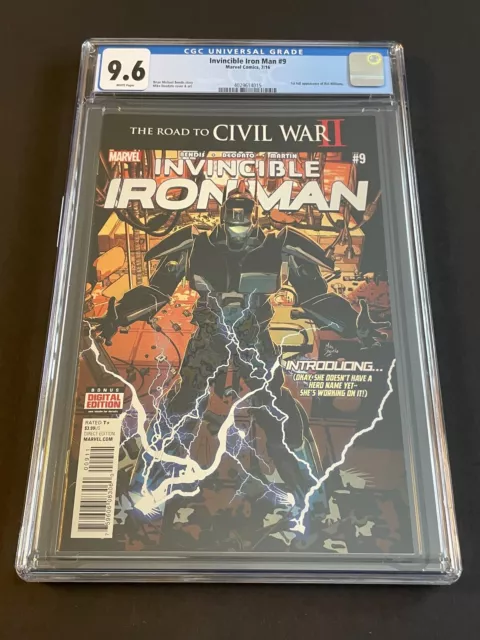 INVINCIBLE IRON MAN #9 1st print (Marvel 2016) CGC 9.6, 1st full Riri Williams