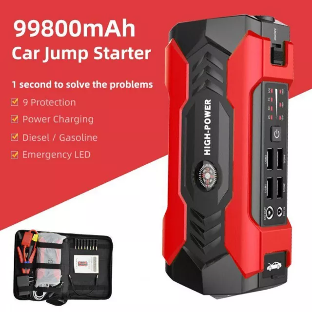 99800mAh Car Jumper Starter Booster Jump Box Power Bank Battery Charger Portable