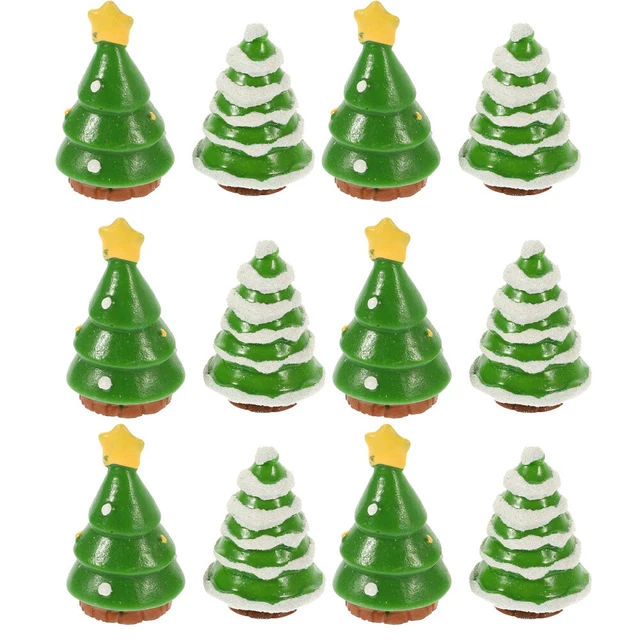 12 Pcs Resin Bonsai Tree Ornament Holiday Fairy Dollhouse Toy 3